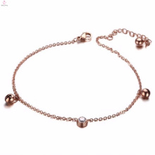 Beliebte neue Design Rose Gold Schmuck Jingle Bell Armband Fußkettchen Kette